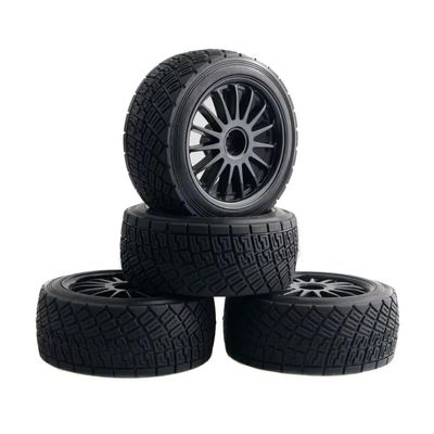 4PCS 22 Inch RC Car Wheel Rims and 80MM Tires Compatible with 110697 94177 and Similar 110 Scale Rally Models(Black)