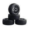 4PCS 22 Inch RC Car Wheel Rims and 80MM Tires Compatible with 110697 94177 and Similar 110 Scale Rally Models(Black) view 1