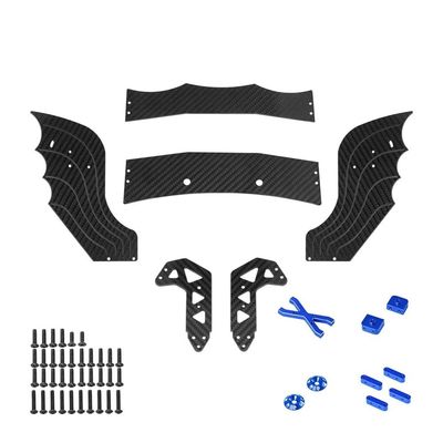 VyTRdW Adjustable Carbon Fiber Wing Spoiler Tail Wing Compatible with F1 1/7 RC Car Set(Blue)