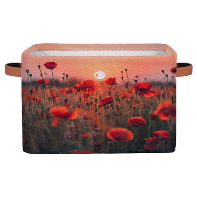 YPPAHHHH Pink Flower Storage Basket Bin Spring Floral Storage Cube Box with Handles Large Foldable Toys Organizer Room Decor for Nursery Bedroom, 1 PCS