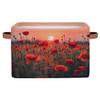 YPPAHHHH Pink Flower Storage Basket Bin Spring Floral Storage Cube Box with Handles Large Foldable Toys Organizer Room Decor for Nursery Bedroom, 1 PCS view 1