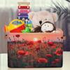 YPPAHHHH Pink Flower Storage Basket Bin Spring Floral Storage Cube Box with Handles Large Foldable Toys Organizer Room Decor for Nursery Bedroom, 1 PCS view 3