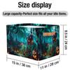 YPPAHHHH Halloween Pumpkin Storage Basket Bin Castle Moon Bat Storage Cube Box with Handles Large Foldable Toys Organizer Room Decor for Nursery Bedroom, 2 PCS view 4
