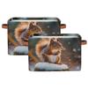 YPPAHHHH Cute Squirrel Storage Basket Bin Winter Squirrel Storage Cube Box with Handles Large Foldable Toys Organizer Room Decor for Nursery Bedroom, 2 PCS view 1