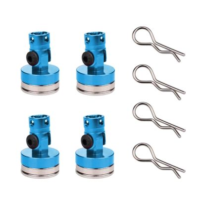 for HSP for Sakura for Redcat D90 D110 Drift 1/10 4pcs RC Car Body Posts Magnet Invisible Fixed Mount with Clip RC Car Repair Kit(Blue)
