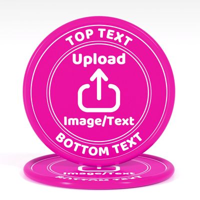 200-1000 Custom Plastic Poker Chips, Drink Chips Personalized Your Own Logo, Image and Text, Double Sided Full Color Printing Custom Tokens for Bar, Party, Business Cards and Promotions (Rose Red)