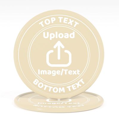 200-1000 Custom Plastic Poker Chips, Drink Chips Personalized Your Own Logo, Image and Text, Double Sided Full Color Printing Custom Tokens for Bar, Party, Business Cards and Promotions (Beige)
