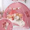 Bed Tent Twin, Bed Canopy for Kids Girls, Tents Toddler Portable Sleeping Tents Indoor, Pink Bunk Canopy Floor Playhouse for Twin Size Bed for Birthday Toy House Gift view 2