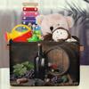 YPPAHHHH Red Wine Glass Grape Storage Basket Bin Wooden Barrel Storage Cube Box with Handles Large Foldable Toys Organizer Room Decor for Nursery Bedroom, 2 PCS view 3