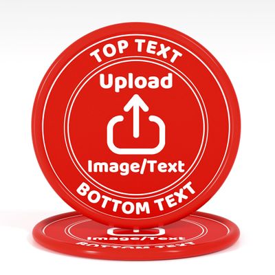 200-1000 Custom Plastic Poker Chips, Drink Chips Personalized Your Own Logo, Image and Text, Double Sided Full Color Printing Custom Tokens for Bar, Party, Business Cards and Promotions (Red)