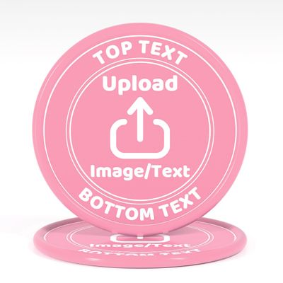 200-1000 Custom Plastic Poker Chips, Drink Chips Personalized Your Own Logo, Image and Text, Double Sided Full Color Printing Custom Tokens for Bar, Party, Business Cards and Promotions (Pink)