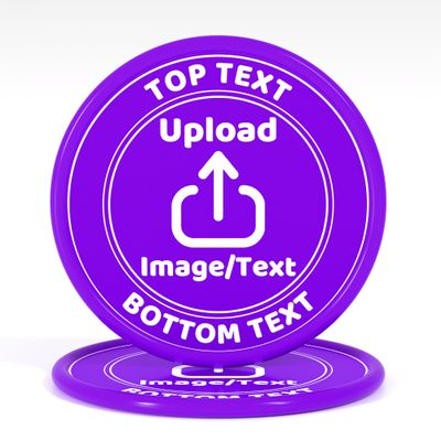 200-1000 Custom Plastic Poker Chips, Drink Chips Personalized Your Own Logo, Image and Text, Double Sided Full Color Printing Custom Tokens for Bar, Party, Business Cards and Promotions (Purple)