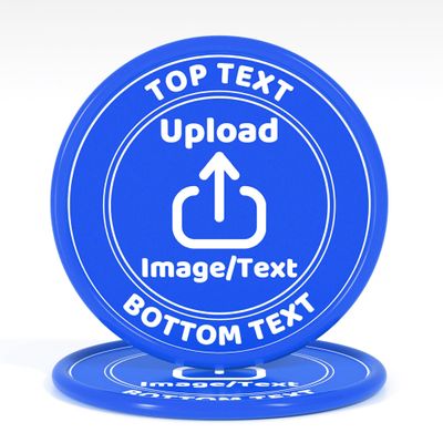 200-1000 Custom Plastic Poker Chips, Drink Chips Personalized Your Own Logo, Image and Text, Double Sided Full Color Printing Custom Tokens for Bar, Party, Business Cards and Promotions (Blue)