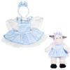 Blue Pinstripe Pinafore Dress with Bow Headband for 610 Inch Stuffed Animals Plush Toy Clothing Outfit Soft Fabric Teddy Bear Doll Play Accessory Gift for Kids view 3