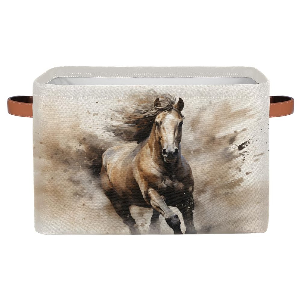 YPPAHHHH 3d Animal Horse Storage Basket Bin Storage Cube Box with Handles Large Foldable Toys Organizer Room Decor for Nursery Bedroom, 1 PCS