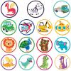 30pcs Potty Training Stickers, 15 Patterns Animal Color Potty You Pee on Toilet Reveal Sticker, Reusable Changing Potty Training Seat Chart Sticker, Funny Target Potty Sticker for Kids Toddlers view 1