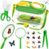 HAIMST Bug Catcher for Kids, 17 PCS Bug Catching Kit with Bug Collector Toy Bugs Butterfly Net Magnifying Glass Insect Catcher Tweezers, Outdoor Explorer Kit for Kids Age 3 4 5 6 7 8 view 1