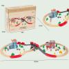 WoodenEdu Wooden Train Set for Toddler - 60 Pcs- with Wooden Tracks fits Thomas, fits Brio, fits Chuggington, fits Melissa and Doug - Expandable, Changeable-Train Toy for 3 4 5 Years Old Girls & Boys view 3