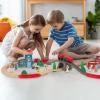WoodenEdu Wooden Train Set for Toddler - 60 Pcs- with Wooden Tracks fits Thomas, fits Brio, fits Chuggington, fits Melissa and Doug - Expandable, Changeable-Train Toy for 3 4 5 Years Old Girls & Boys view 4