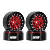 INJORA 1.3" Aluminium Beadlock Wheels for TRX4M SCX24 1/24 1/18 RC Crawler Upgrade(Black Red) view 1