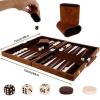 15inch Backgammon Set Classic Folding Board with Leather Case, Portable Travel Game, Ideal Gift Package for Strategy Lovers view 3