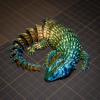 3D Printed Lizard Toy, Chameleon, Animal Fingertip Toys for Autism Hyperactivity Disorder - Home Office Decor Executive Desk Toys (D-Gradient Green, 13.78 IN) view 1
