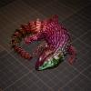 3D Lizard Toy, Chameleon, Animal Fingertip Printed Toys for Autism Hyperactivity Disorder - Home Office Decor Executive Desk Toys (C-Red Green Purple, 8.66 IN) view 1