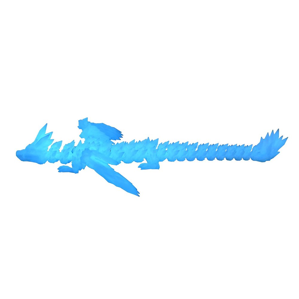 WUALAIER 12inch 3D Printed Fly Dragon - Glow in The Dark, Executive Desk Toys, Articulated Dragon, Fidget Toys for Executive Home Office DecorGlow in Blue