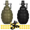 Tactical Toy Hand Grenade Bomb for Nerf CS Battle Game,2Pcs Fun Impact Pull Ring Fall Resistant Refillable Grenade Toy with 20 Foam Ammo for Outdoor 14+ Sport view 1