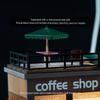 Cotymko 1/64 Diorama Garage, Model car Garage and Display case, Coffee House Diorama Display Parking lot with LED Lights and 5 Outdoor Parking Spaces for Toy car Collectors view 4