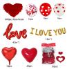 1060PCS Valentine's Day Balloons Kit with 1000 Pcs Silk Rose Petals I Love You Balloons 50Pcs Heart Hanging and Heart Print Balloon Set for Valentine's Day, Wedding Party Decorations Supplies view 3