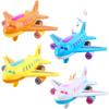 Drayear 4 Pack Light Up Airplane Toys Friction Powered Push Airplane Toy with Lights and Sounds for Kids Birthday Christmas Children's Day Gift Early Educational Toys view 1