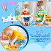 Drayear 4 Pack Light Up Airplane Toys Friction Powered Push Airplane Toy with Lights and Sounds for Kids Birthday Christmas Children's Day Gift Early Educational Toys view 3