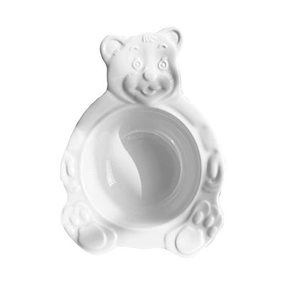 GANYKQ Ceramic Bowl Cartoon Bear Shaped Bowls for Kids Lunch Bowl White or