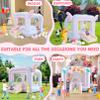 Inflatable Bounce House for Kids All-in-ONE w/Macaron Balloons, Catch Ball Set, Punching Bag, Beachball, Basketball, 106 x 85 x 80 Jump Castle with Slide & Basketball Hoop for Indoor/Outdoor view 3