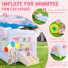 Inflatable Bounce House for Kids All-in-ONE w/Macaron Balloons, Catch Ball Set, Punching Bag, Beachball, Basketball, 106 x 85 x 80 Jump Castle with Slide & Basketball Hoop for Indoor/Outdoor view 4
