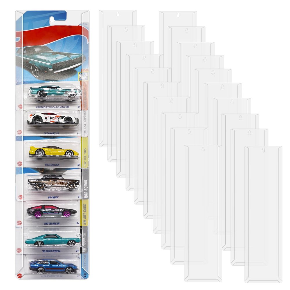 20 Pcs Model Car Display Case Wall Mount Compatible with Hot Wheels Match-Box Packaged Cars Holds up to 200 Cars Model Car Storage Case Display Shelf Rack