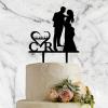 Wedding Cake Toppers, Customize Wedding Cake Topper Mr Mrs Silhouette Acrylic Black Acrylic Cake Topper Bride And Groom Custom Your Own Party Bridal Shower Bride And Groom Cake Supplies Gifts view 2