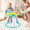 INFANS 3 in 1 Walk Around Baby Activity Center, Baby Walker with Play Table, Wheels, Detachable Seat Cushion, 3 Adjustable Heights, Learning Toys for Boys Girls Aged 6-36 Months (Green) view 2