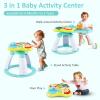 INFANS 3 in 1 Walk Around Baby Activity Center, Baby Walker with Play Table, Wheels, Detachable Seat Cushion, 3 Adjustable Heights, Learning Toys for Boys Girls Aged 6-36 Months (Green) view 3