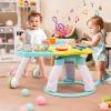 INFANS 3 in 1 Walk Around Baby Activity Center, Baby Walker with Play Table, Wheels, Detachable Seat Cushion, 3 Adjustable Heights, Learning Toys for Boys Girls Aged 6-36 Months (Green) view 4