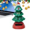 Solar Swinging Tree, Christmas Solar Powered Dancing Toys, Christmas Solar Wobble Figure Christmas Tree Swinging Toy? Christmas Tree Solar Dancing Ornaments, Car Dashboard Decoration view 1