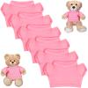Skylety 6 Pcs Bear Clothes Basic Tee Shirt Classic Stuffed T Shirt Plush Crew Neck for Stuffed Bears Doll with 14 - 18 Inch, Bear Not Included(Pink) view 1