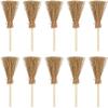10Pcs Mini Brooms, Witch Straw Brooms, Doll House Dollhouse Accessories Props Miniature Artificial, Mini Furniture Halloween Decoration Accessory for Costume Cosplay Party, Decorations view 1