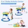 INFANS 3 in 1 Walk Around Baby Activity Center, Baby Walker with Play Table, Wheels, Detachable Seat Cushion, 3 Adjustable Heights, Learning Toys for Boys Girls Aged 6-36 Months (Blue) view 3