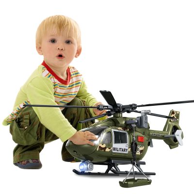 XUEXUE Kids Toys for 3 4 5 6 7 Years Old Boys, 15 inch Helicopter Toy, Military Rescue Helicopter Crane Toy with Lights and Sounds, with Hanging Tray, Toddler Gifts