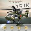 XUEXUE Kids Toys for 3 4 5 6 7 Years Old Boys, 15 inch Helicopter Toy, Military Rescue Helicopter Crane Toy with Lights and Sounds, with Hanging Tray, Toddler Gifts view 2
