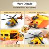 XUEXUE Large Rescue Helicopter Toy 15 Inch, Yellow Emergency Helicopter with Crane & Hanging Tray, Lights and Sounds, 112 Rescue Sign, Helicopter Toys for Kids 3-7, Birthday Gift view 4