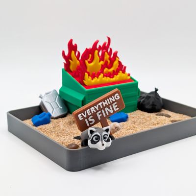 UglaForge Dumpster Fire Zen Garden
