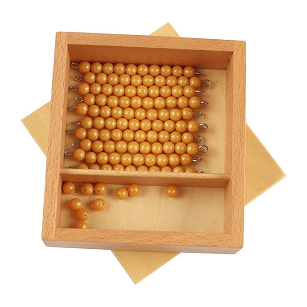 DYNWAVE Montessori Bead Material Set Mathematical Toy Counting Professional Bead Sorting Stacking Toy for Boys Girls 3 Years Old Gift, Style A
